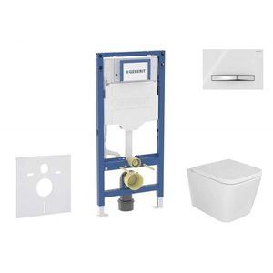GEBERIT Duofix Set předstěnové instalace, klozetu Arkas I a sedátka softclose, tlačítko Sigma50, chrom/alpská bílá SANI11CA3155B obraz