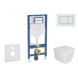 GEBERIT Duofix Set předstěnové instalace, klozetu Arkas I a sedátka softclose, tlačítko Sigma30, bílá/bílá mat SANI11CA3156B obraz