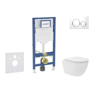 GEBERIT Duofix Set předstěnové instalace, kompaktního klozetu Oudee Vortex a sedátka softclose, tlačítko Sigma20, bílá/chrom SANI11CA3163B obraz