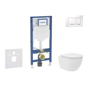 GEBERIT Duofix Set předstěnové instalace, kompaktního klozetu Oudee Vortex a sedátka softclose, tlačítko Sigma30, bílá/chrom SANI11CA3164B obraz