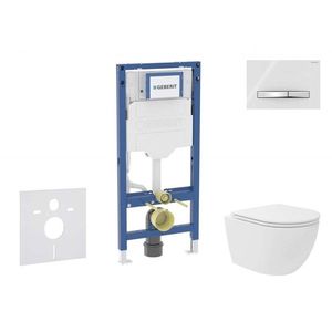 GEBERIT Duofix Set předstěnové instalace, kompaktního klozetu Oudee Vortex a sedátka softclose, tlačítko Sigma50, chrom/alpská bílá SANI11CA3166B obraz
