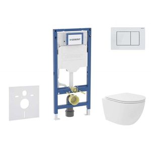 GEBERIT Duofix Set předstěnové instalace, kompaktního klozetu Oudee Vortex a sedátka softclose, tlačítko Sigma30, bílá/bílá mat SANI11CA3167B obraz
