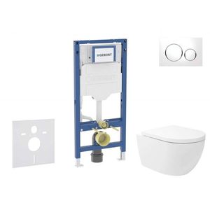 GEBERIT Duofix Set předstěnové instalace, klozetu Oudee Vortex a sedátka softclose, tlačítko Sigma20, bílá/chrom SANI11CA3174B obraz