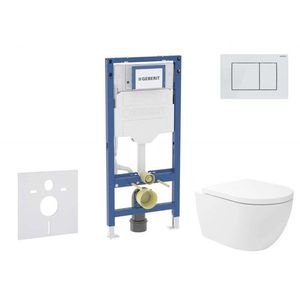 GEBERIT Duofix Set předstěnové instalace, klozetu Oudee Vortex a sedátka softclose, tlačítko Sigma30, bílá/bílá mat SANI11CA3178B obraz