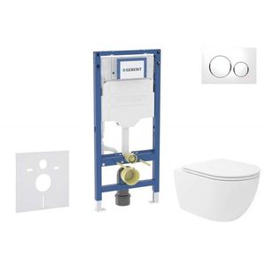 GEBERIT Duofix Set předstěnové instalace, klozetu Oudee Vortex a sedátka softclose, tlačítko Sigma20, bílá/chrom SANI11CA3185B obraz
