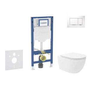 GEBERIT Duofix Set předstěnové instalace, klozetu Oudee Vortex a sedátka softclose, tlačítko Sigma30, bílá/chrom SANI11CA3186B obraz