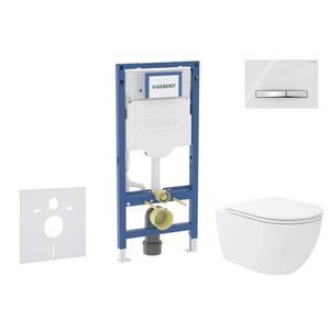 GEBERIT Duofix Set předstěnové instalace, klozetu Oudee Vortex a sedátka softclose, tlačítko Sigma50, chrom/alpská bílá SANI11CA3188B obraz