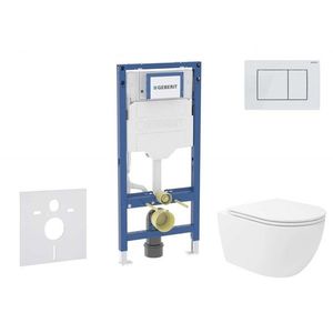 GEBERIT Duofix Set předstěnové instalace, klozetu Oudee Vortex a sedátka softclose, tlačítko Sigma30, bílá/bílá mat SANI11CA3189B obraz
