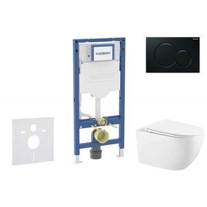 GEBERIT Duofix Set předstěnové instalace, klozetu Gaia sedátka softclose, tlačítko Sigma01, černá SANI11CA5134B obraz