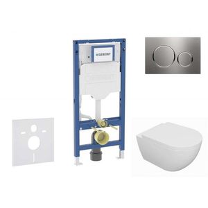 GEBERIT Duofix Set předstěnové instalace, klozetu Oudee a sedátka softclose, tlačítko Sigma20, nerez SANI11CA6100B obraz