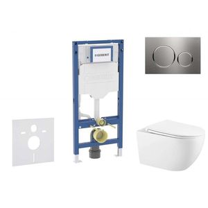 GEBERIT Duofix Set předstěnové instalace, klozetu Gaia a sedátka softclose, tlačítko Sigma20, nerez SANI11CA6102B obraz