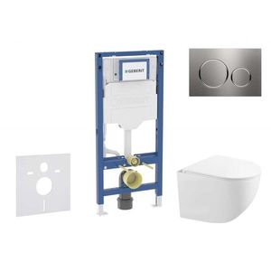 GEBERIT Duofix Set předstěnové instalace, kompaktního klozetu Gaia a sedátka softclose, tlačítko Sigma20, nerez SANI11CA6104B obraz