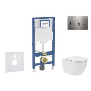 GEBERIT Duofix Set předstěnové instalace, kompaktního klozetu Oudee Vortex a sedátka softclose, tlačítko Sigma20, nerez SANI11CA6106B obraz