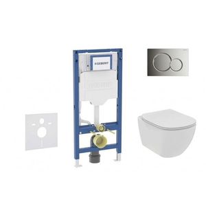GEBERIT Duofix Set předstěnové instalace, klozetu Tesi a sedátka softclose, tlačítko Sigma01, lesklý chrom SANI11CD1109 obraz