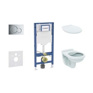 GEBERIT Duofix Set předstěnové instalace, klozetu Alpha a sedátka, tlačítko Sigma01, lesklý chrom SANI11CD1125 obraz