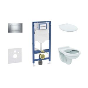 GEBERIT Duofix Set předstěnové instalace, klozetu Alpha a sedátka, tlačítko Sigma30, chrom SANI11CD1129 obraz