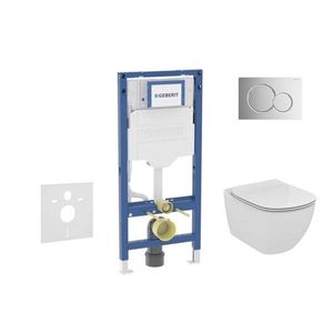 GEBERIT Duofix Set předstěnové instalace, klozetu Tesi a sedátka softclose, tlačítko Sigma01, lesklý chrom SANI11CD1133 obraz