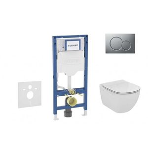 GEBERIT Duofix Set předstěnové instalace, klozetu Tesi a sedátka, tlačítko Sigma01, matný chrom SANI11CD2118 obraz