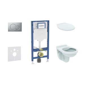 GEBERIT Duofix Set předstěnové instalace, klozetu Alpha a sedátka, tlačítko Sigma01, matný chrom SANI11CD2126 obraz