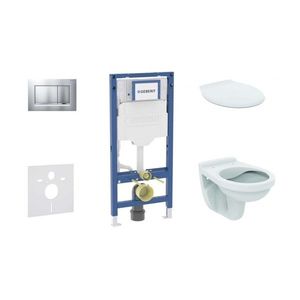 GEBERIT Duofix Set předstěnové instalace, klozetu Alpha a sedátka, tlačítko Sigma30, chrom mat/chrom SANI11CD2130 obraz