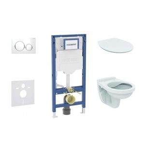 GEBERIT Duofix Set předstěnové instalace, klozetu Alpha a sedátka softclose, tlačítko Sigma20, bílá/chrom SANI11CD3103 obraz