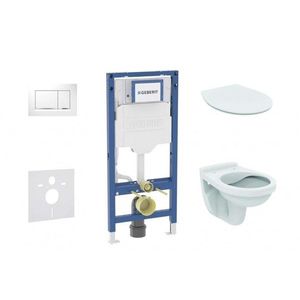 GEBERIT Duofix Set předstěnové instalace, klozetu Alpha a sedátka softclose, tlačítko Sigma30, bílá/chrom SANI11CD3104 obraz