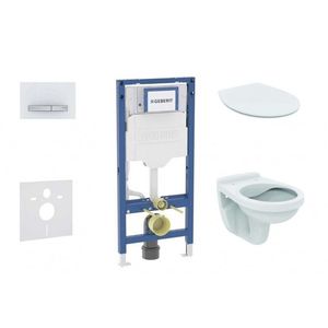 GEBERIT Duofix Set předstěnové instalace, klozetu Alpha a sedátka softclose, tlačítko Sigma50, alpská bílá SANI11CD3107 obraz