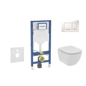 GEBERIT Duofix Set předstěnové instalace, klozetu Tesi a sedátka softclose, tlačítko Sigma30, bílá/chrom SANI11CD3112 obraz