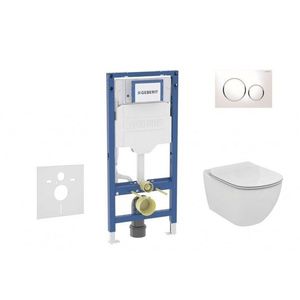 GEBERIT Duofix Set předstěnové instalace, klozetu Tesi a sedátka, tlačítko Sigma20, bílá/chrom SANI11CD3119 obraz