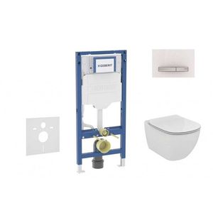 GEBERIT Duofix Set předstěnové instalace, klozetu Tesi a sedátka, tlačítko Sigma50, alpská bílá SANI11CD3123 obraz