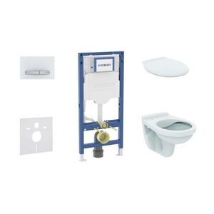 GEBERIT Duofix Set předstěnové instalace, klozetu Alpha a sedátka, tlačítko Sigma50, alpská bílá SANI11CD3131 obraz