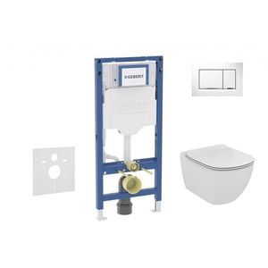 GEBERIT Duofix Set předstěnové instalace, klozetu Tesi a sedátka softclose, tlačítko Sigma30, bílá/lesklý chrom SANI11CD3136 obraz