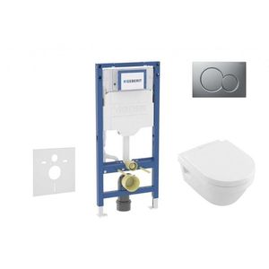 GEBERIT Duofix Set předstěnové instalace, klozetu Architectura a sedátka softclose, tlačítko Sigma01, matný chrom SANI11CK2102 obraz