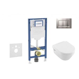 GEBERIT Duofix Set předstěnové instalace, klozetu Architectura a sedátka softclose, tlačítko Sigma30, matný chrom/chrom SANI11CK2106 obraz