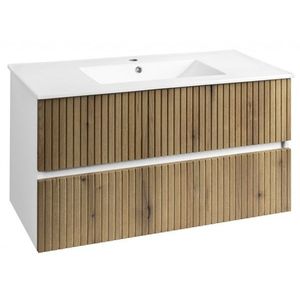 AQUALINE PANEDA STRIP umyvadlová skříňka 99, 5x55x45, 2cm, dub emporio PN310 obraz