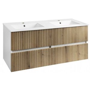 AQUALINE PANEDA STRIP umyvadlová skříňka 119x55x45, 2cm, dub emporio PN312 obraz