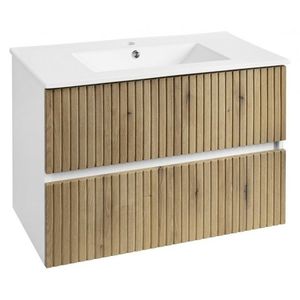 AQUALINE PANEDA STRIP umyvadlová skříňka 79, 5x55x45, 2cm, dub emporio PN380 obraz