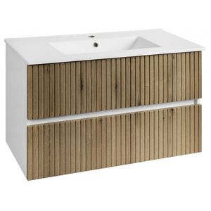 AQUALINE PANEDA STRIP umyvadlová skříňka 89, 5x55x45, 2cm, dub emporio PN390 obraz
