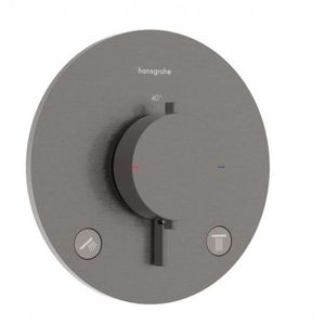 HANSGROHE Ecostat Comfort S Termostatická baterie pod omítku, pro 2 spotřebiče, kartáčovaný černý chrom 33715340 obraz