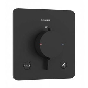 HANSGROHE Ecostat Comfort Q Termostatická baterie pod omítku, pro 2 spotřebiče, matná černá 33717670 obraz