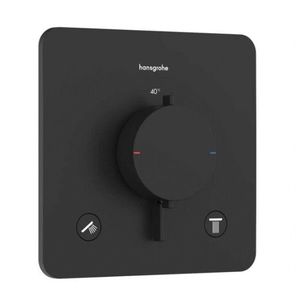 HANSGROHE Ecostat Comfort Q Termostatická baterie pod omítku, pro 2 spotřebiče, matná černá 33713670 obraz