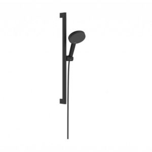 HANSGROHE Raindance Alive Select S Set sprchové hlavice, tyče a hadice, 3 proudy, EcoSmart, matná černá 24600670 obraz