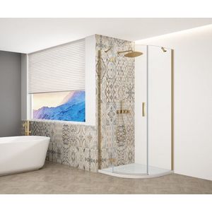 GELCO TRINITY GOLD čtvrtkruhový kout 900x900 levý, čiré sklo, GT6590CL-G GT6590CL-G obraz