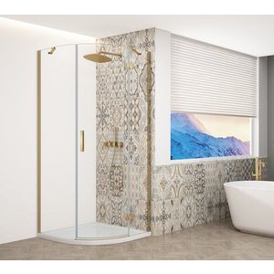 GELCO TRINITY GOLD čtvrtkruhový kout 900x900 pravý, čiré sklo, GT6590CR-G GT6590CR-G obraz