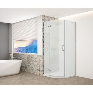 GELCO TRINITY CHROM čtvrtkruhový kout 900x900 levý, matné sklo, GT6590ML-CH GT6590ML-CH obraz