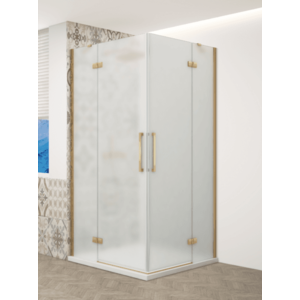 GELCO TRINITY GOLD čtvercový kout 800x800 rohový vstup, matné sklo, GT2280-80M-G GT2280-80M-G obraz