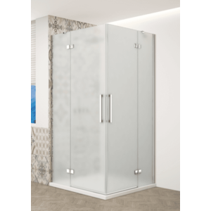 GELCO TRINITY CHROM čtvercový kout 800x800 rohový vstup, matné sklo, GT2280-80M-CH GT2280-80M-CH obraz