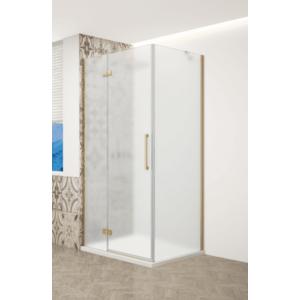 GELCO TRINITY GOLD čtvercový kout 800x800 levý, matné sklo, GT5680-80ML-G GT5680-80ML-G obraz
