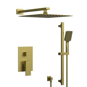 SAPHO CUBEMIX podomítkový sprchový set s pákovou baterií, 2 výstupy, posuvný držák sprchy, zlato mat CM042GB-02 obraz