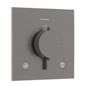 HANSGROHE Ecostat Comfort E Termostatická baterie pod omítku, pro 2 spotřebiče, kartáčovaný černý chrom 33711340 obraz